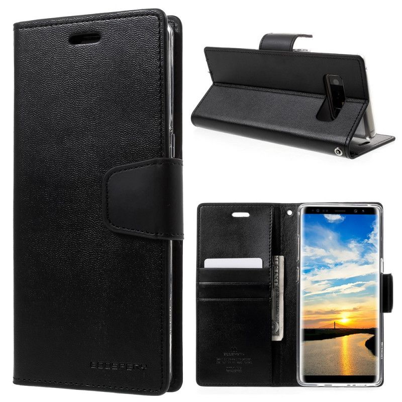 Bescherming Hoesje Samsung Galaxy Note 8 Cyaan Sonate Van Kunstleer Van Kwikgans