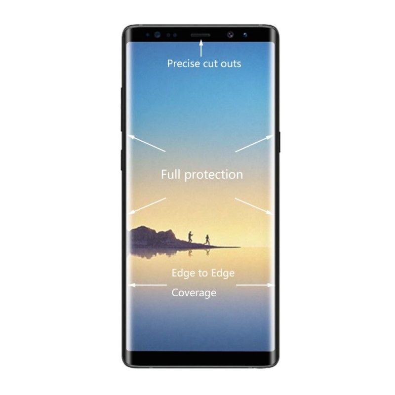 Bescherming Van Gehard Glas Samsung Galaxy Note 8 Wit Zwart