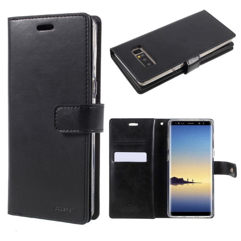 Cover Folio-hoesje Samsung Galaxy Note 8 Zwart Telefoonhoesje Kwikgospery Kunstleer