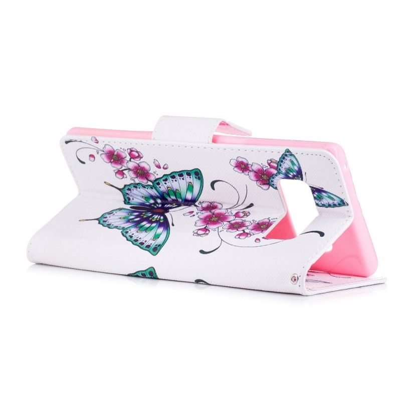 Flip Case Leren Samsung Galaxy Note 8 Prachtige Vlinders
