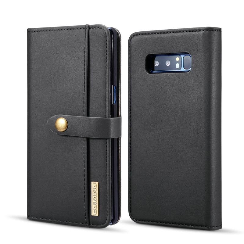 Flip Case Leren Samsung Galaxy Note 8 Rood Zwart Dg. Afneembare Case