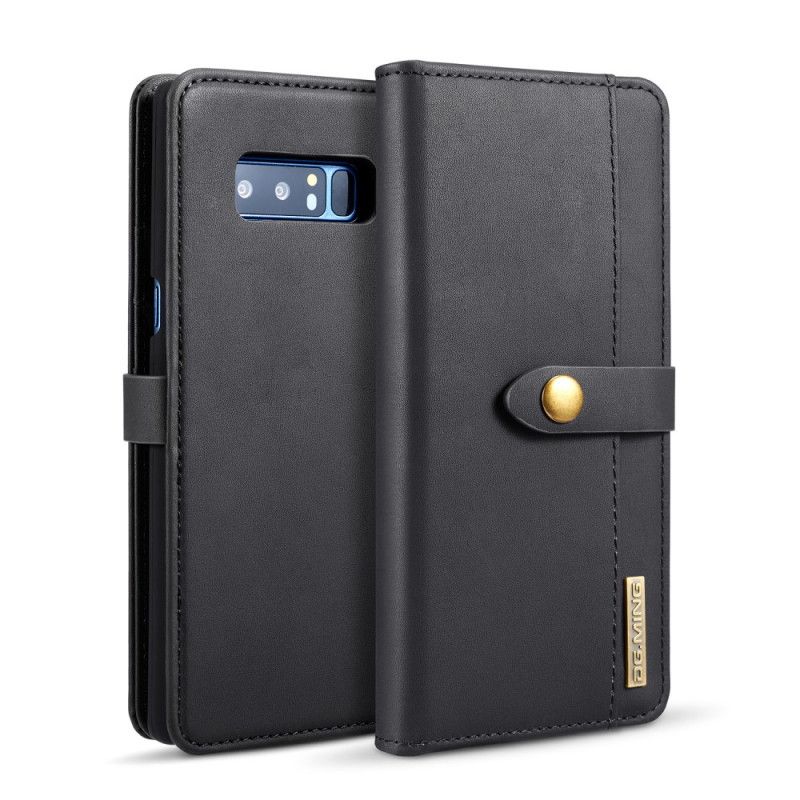 Flip Case Leren Samsung Galaxy Note 8 Rood Zwart Dg. Afneembare Case