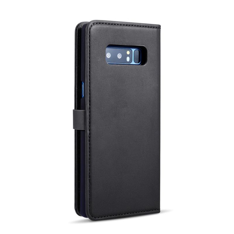 Flip Case Leren Samsung Galaxy Note 8 Rood Zwart Dg. Afneembare Case