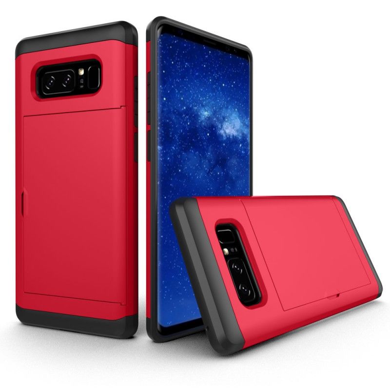 Hoesje voor Samsung Galaxy Note 8 Appelgroen Zwart Stijve Flitsende Kaarthouder