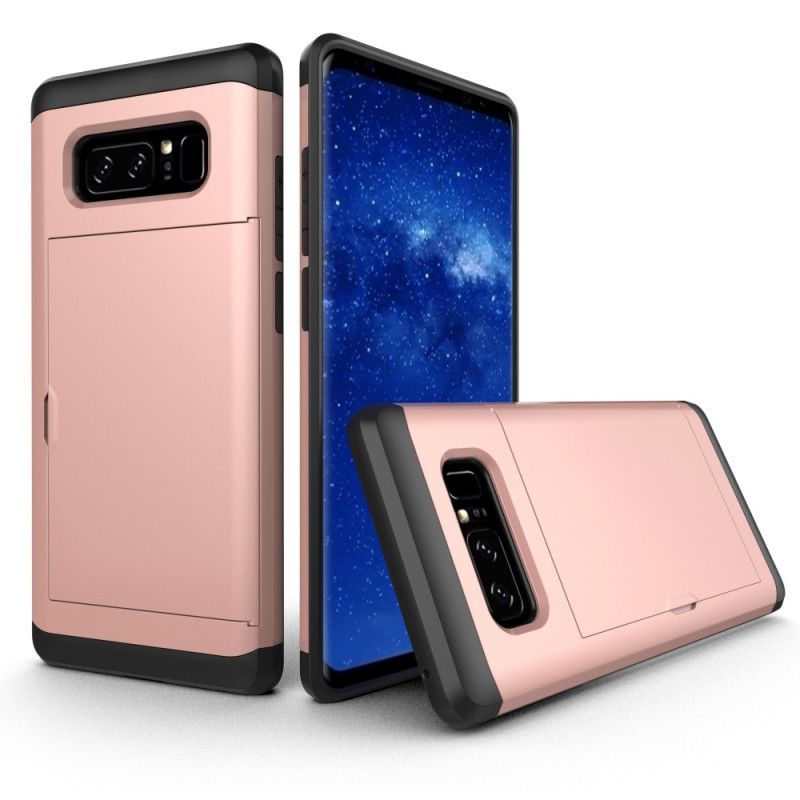 Hoesje voor Samsung Galaxy Note 8 Appelgroen Zwart Stijve Flitsende Kaarthouder