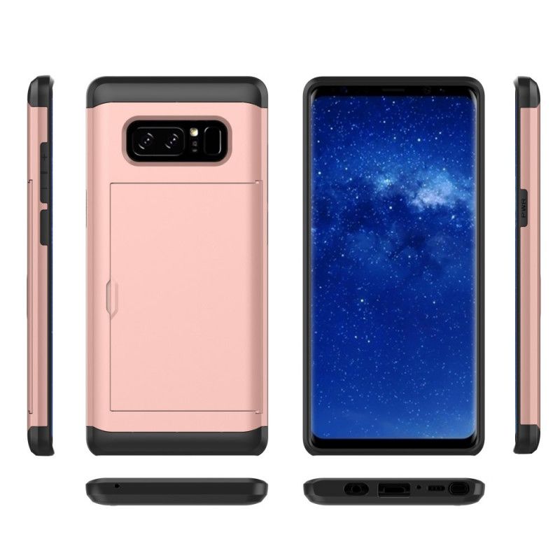 Hoesje voor Samsung Galaxy Note 8 Appelgroen Zwart Stijve Flitsende Kaarthouder