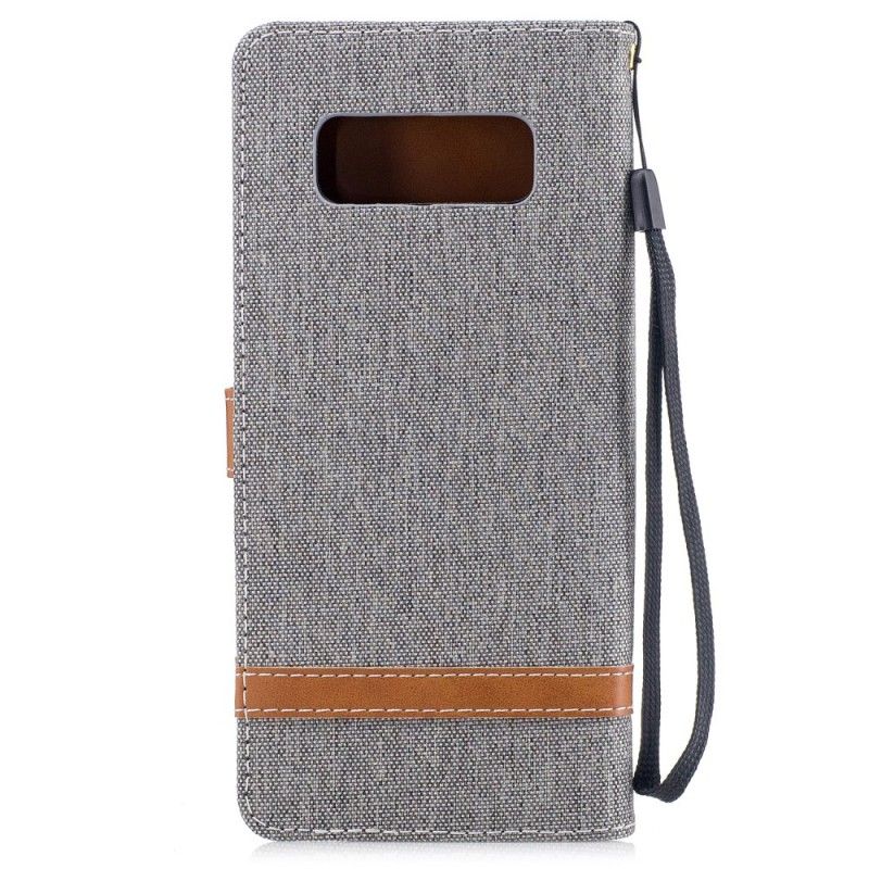 Leren Hoesje Samsung Galaxy Note 8 Grijs Stof En Leereffect