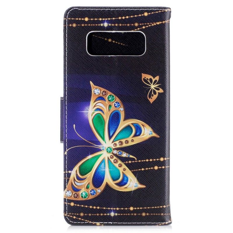 Leren Hoesje Samsung Galaxy Note 8 Telefoonhoesje Magische Vlinder