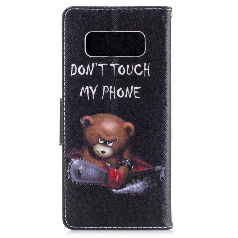 Leren Hoesje voor Samsung Galaxy Note 8 Gevaarlijke Beer