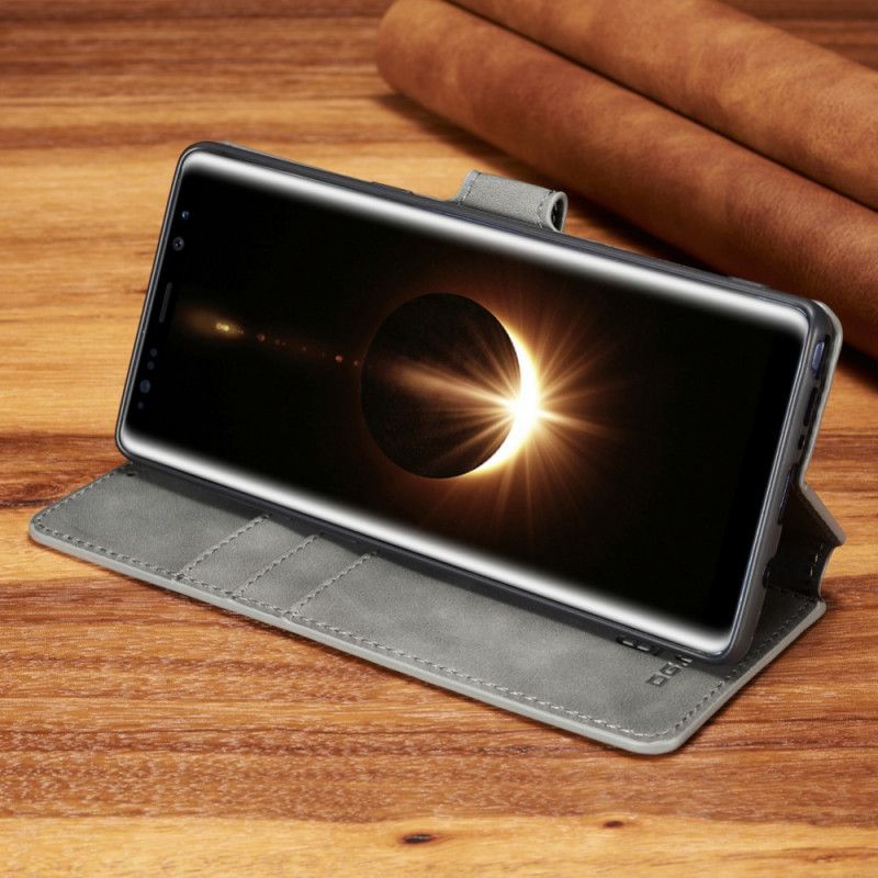 Leren Hoesje voor Samsung Galaxy Note 8 Grijs Zwart Retro Dg.Ming