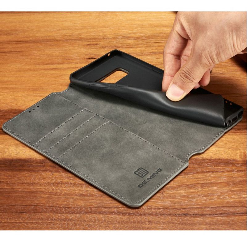 Leren Hoesje voor Samsung Galaxy Note 8 Grijs Zwart Retro Dg.Ming