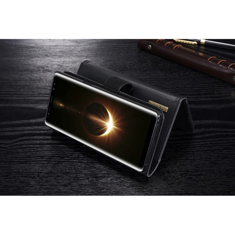 Leren Hoesje voor Samsung Galaxy Note 8 Koffie Zwart Dg.Ming Afneembaar