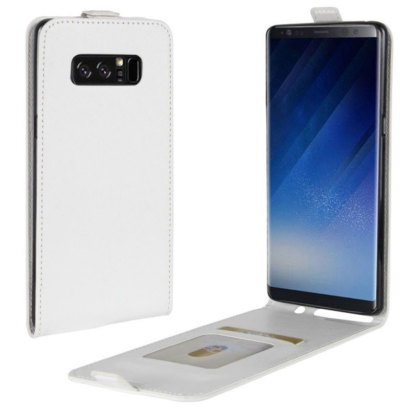 Leren Hoesje voor Samsung Galaxy Note 8 Rood Zwart Vouwledereffect