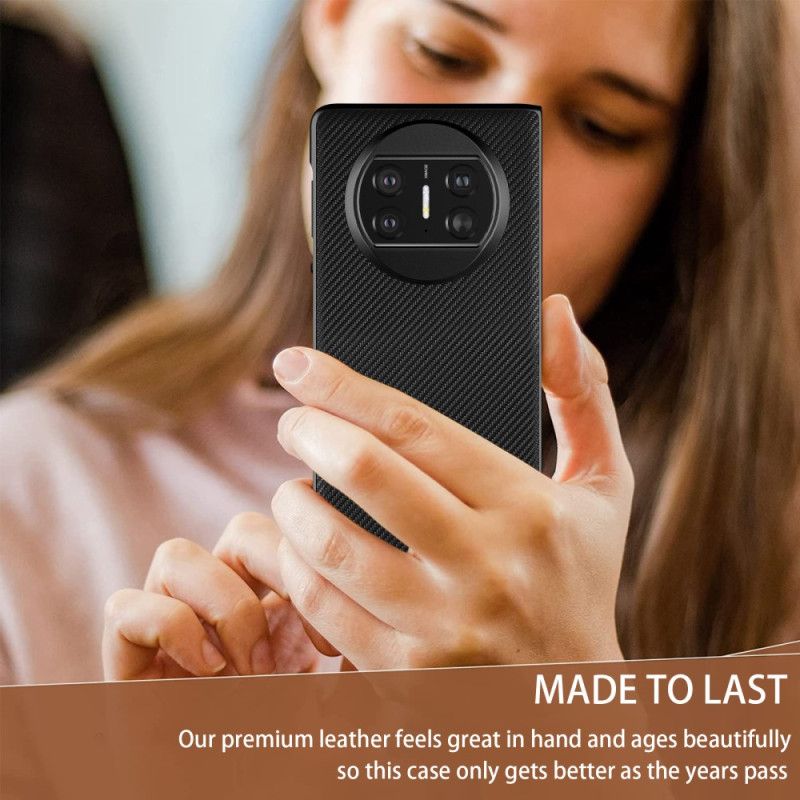 Hoesje Huawei Mate X3 Geweven Leerstijl