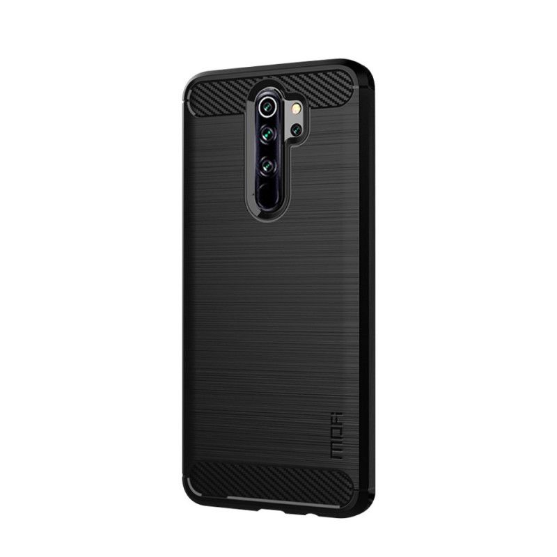 Case Hoesje Xiaomi Redmi Note 8 Pro Grijs Zwart Telefoonhoesje Mofi Geborstelde Koolstofvezel