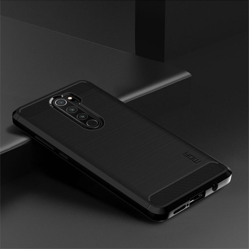 Case Hoesje Xiaomi Redmi Note 8 Pro Grijs Zwart Telefoonhoesje Mofi Geborstelde Koolstofvezel