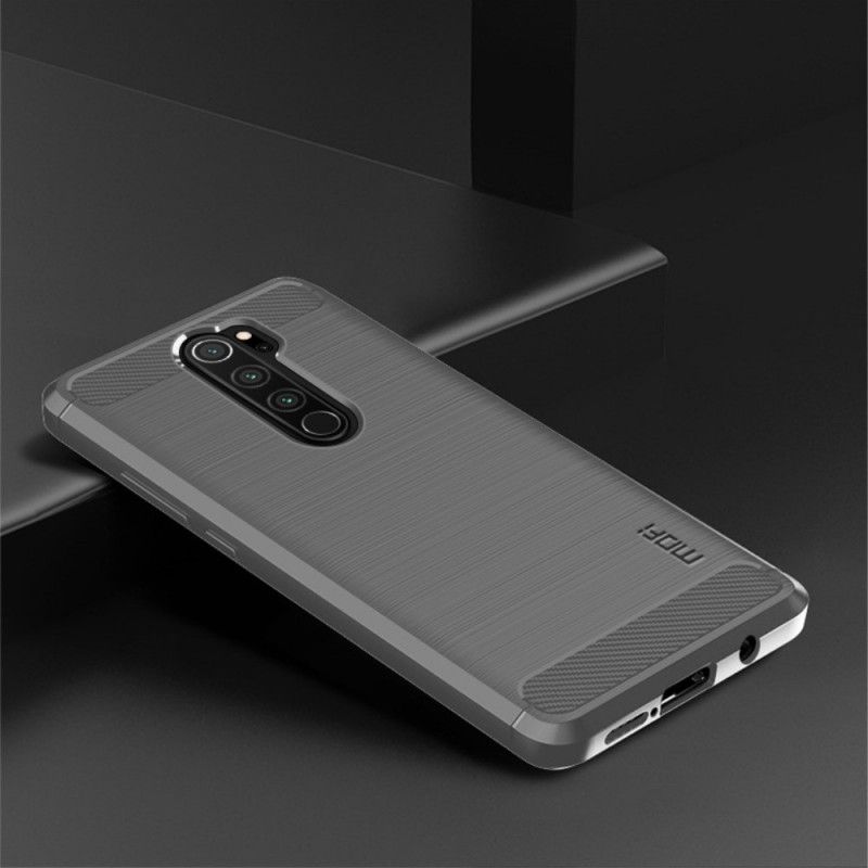 Case Hoesje Xiaomi Redmi Note 8 Pro Grijs Zwart Telefoonhoesje Mofi Geborstelde Koolstofvezel