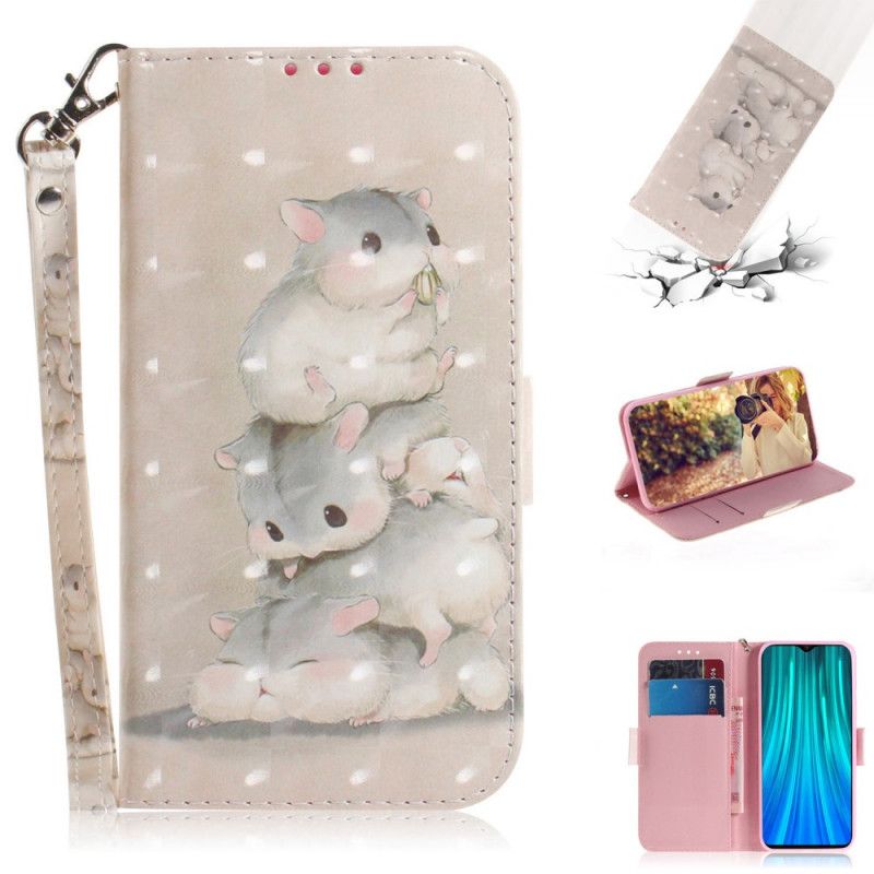 Cover Folio-hoesje Xiaomi Redmi Note 8 Pro Telefoonhoesje Stringhamsters