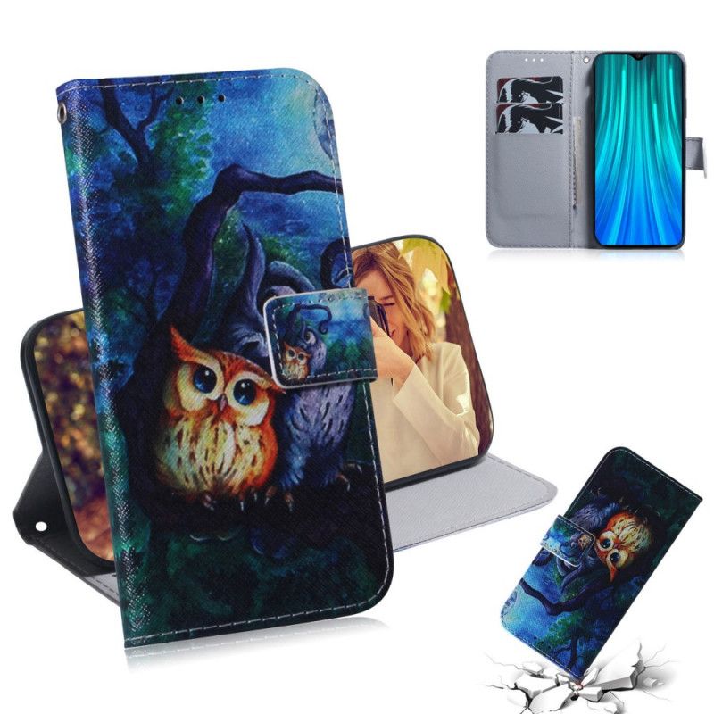 Cover Folio-hoesje Xiaomi Redmi Note 8 Pro Telefoonhoesje Uil Schilderij