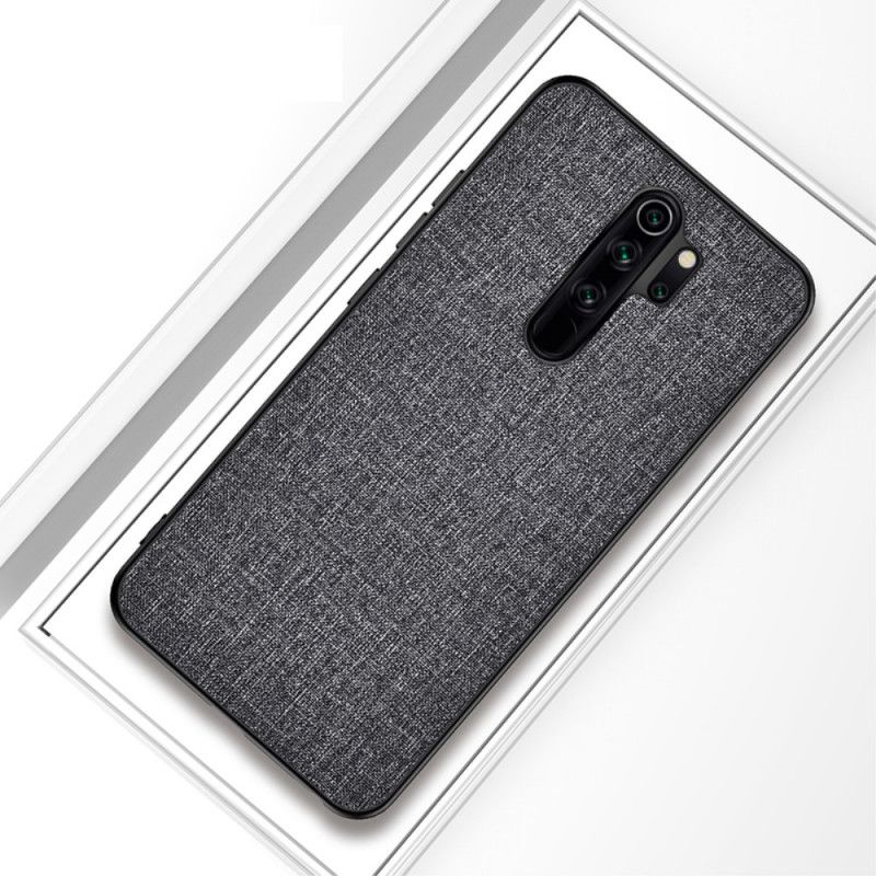 Cover Hoesje Xiaomi Redmi Note 8 Pro Grijs Zwart Telefoonhoesje Stof Textuur