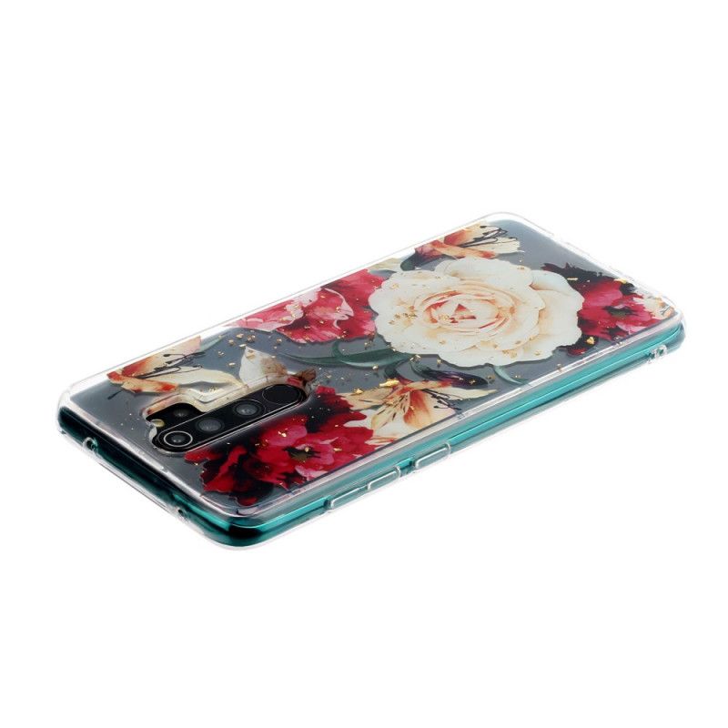 Cover Hoesje Xiaomi Redmi Note 8 Pro Telefoonhoesje Transparante Mooie Boeketten