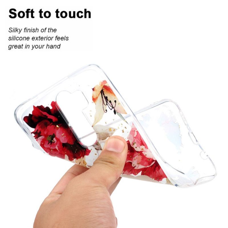 Cover Hoesje Xiaomi Redmi Note 8 Pro Telefoonhoesje Transparante Mooie Boeketten