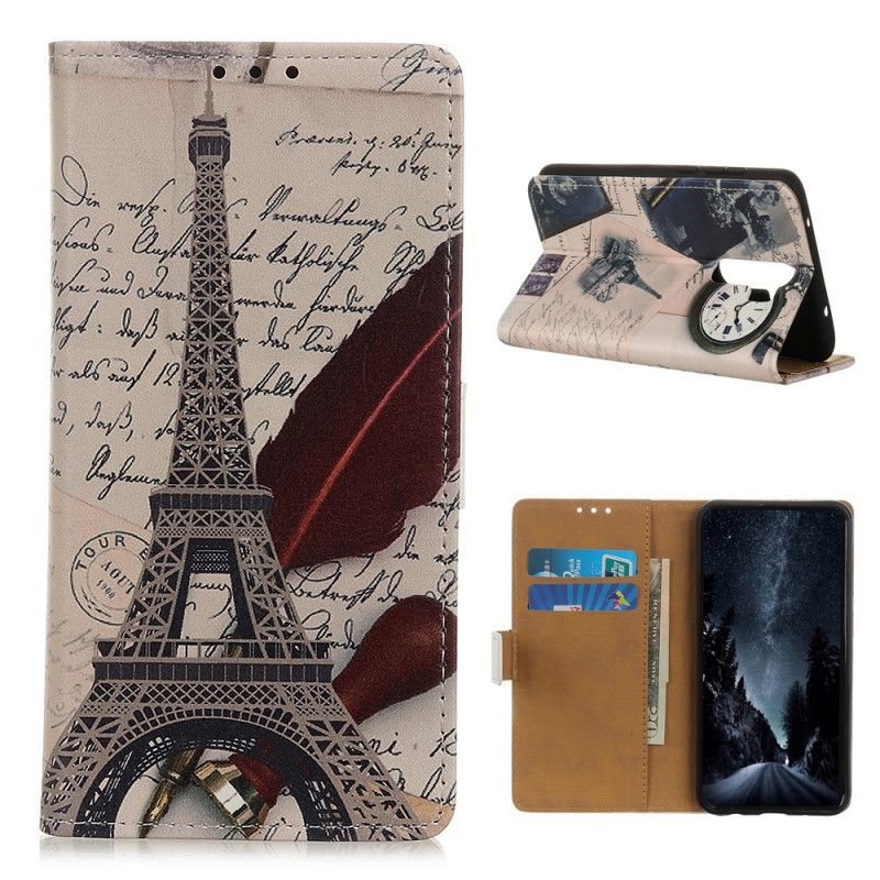 Flip Case Leren Xiaomi Redmi Note 8 Pro Eiffeltoren Van De Dichter