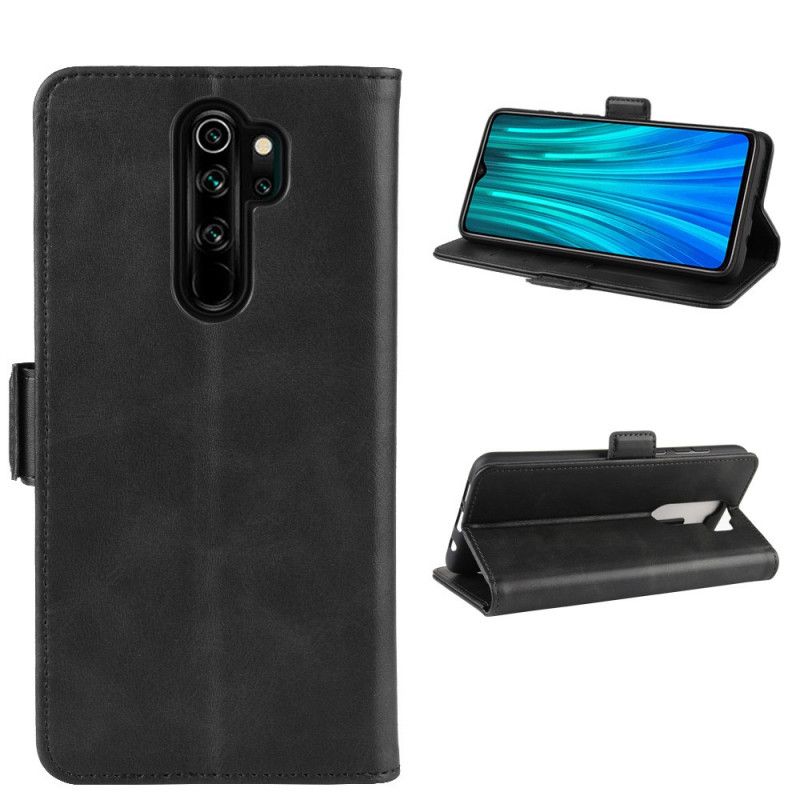 Flip Case Leren Xiaomi Redmi Note 8 Pro Rood Zwart Dubbele Klep