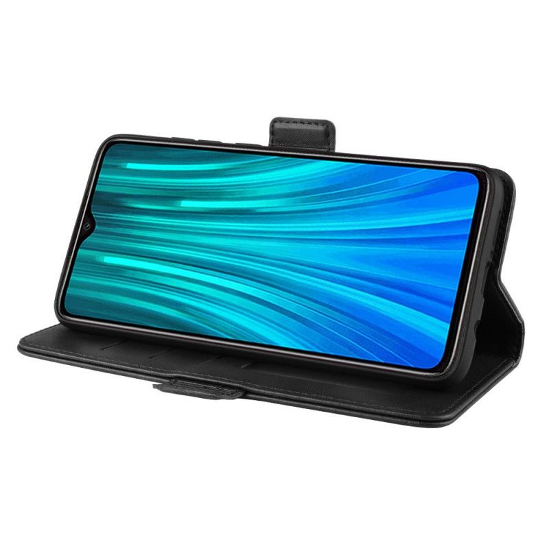Flip Case Leren Xiaomi Redmi Note 8 Pro Rood Zwart Dubbele Klep