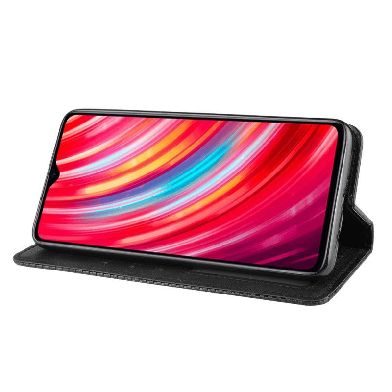 Folio-hoesje Xiaomi Redmi Note 8 Pro Rood Zwart Gestileerd Vintage Leereffect