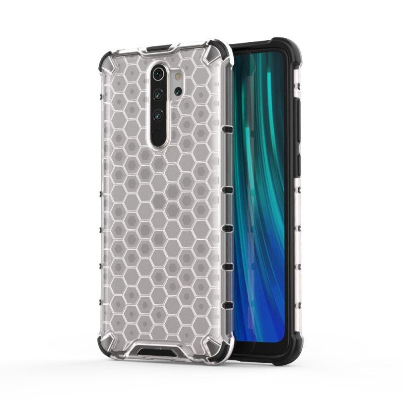 Hoesje voor Xiaomi Redmi Note 8 Pro Wit Zwart Honingraatstijl