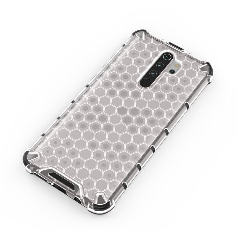 Hoesje voor Xiaomi Redmi Note 8 Pro Wit Zwart Honingraatstijl