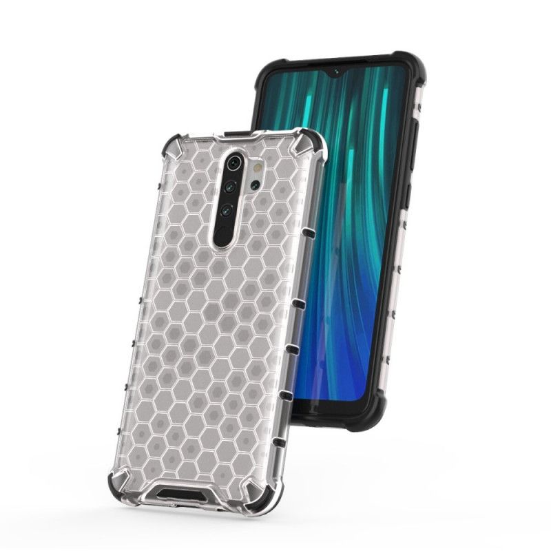 Hoesje voor Xiaomi Redmi Note 8 Pro Wit Zwart Honingraatstijl