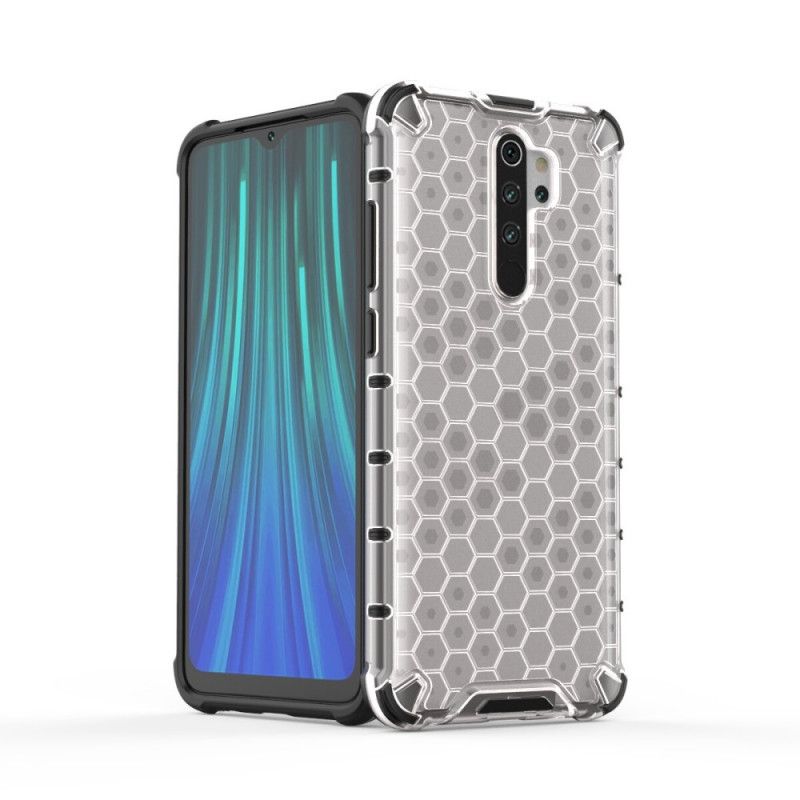 Hoesje voor Xiaomi Redmi Note 8 Pro Wit Zwart Honingraatstijl