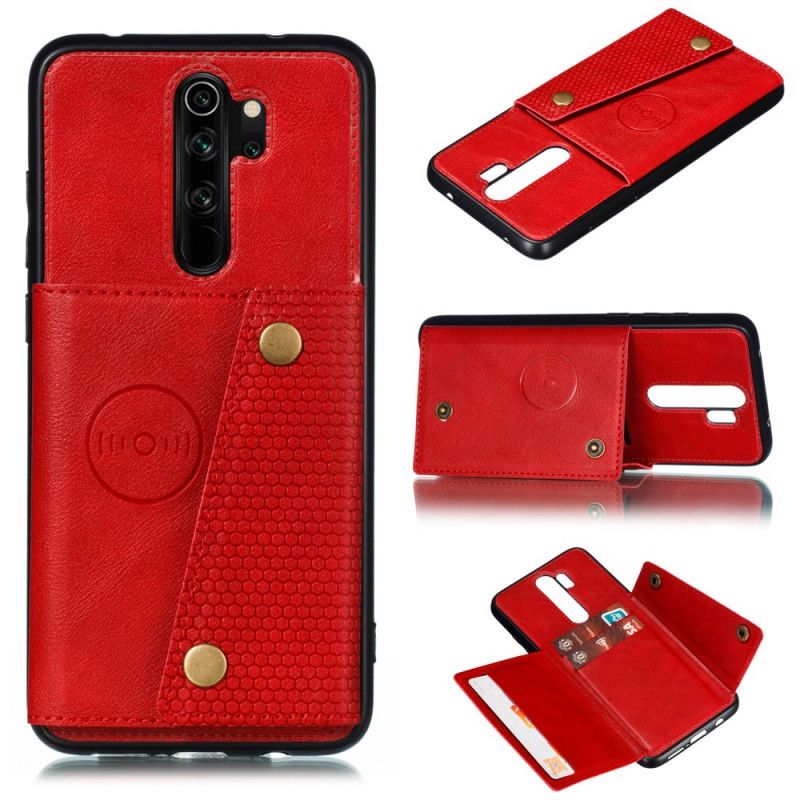 Hoesje Xiaomi Redmi Note 8 Pro Rood Grijs Snap Portemonnee