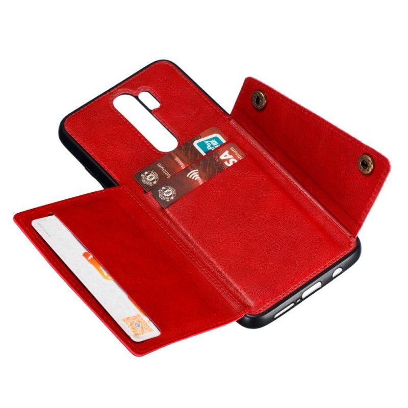 Hoesje Xiaomi Redmi Note 8 Pro Rood Grijs Snap Portemonnee