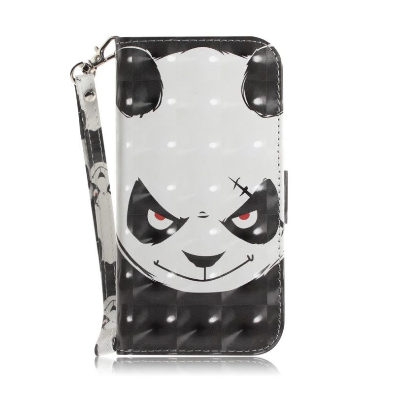 Leren Hoesje voor Xiaomi Redmi Note 8 Pro Boze Panda Met String