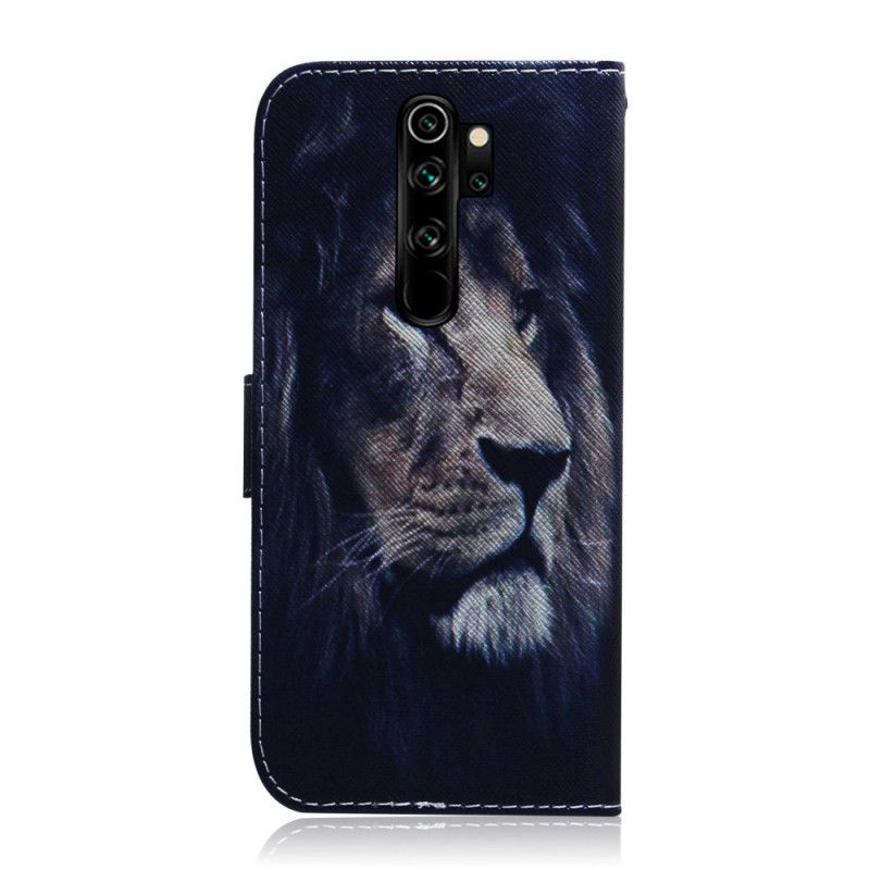 Leren Hoesje voor Xiaomi Redmi Note 8 Pro Dromende Leeuw