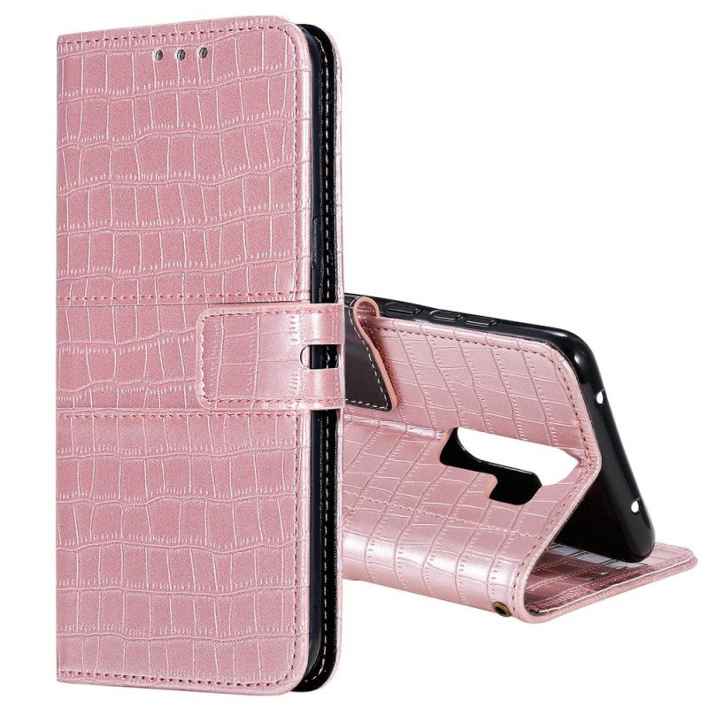 Leren Hoesje voor Xiaomi Redmi Note 8 Pro Groen Zwart Volledig Krokodil