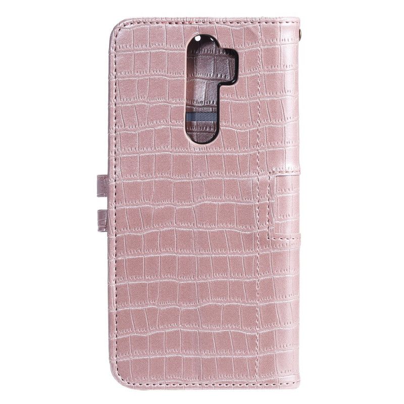 Leren Hoesje voor Xiaomi Redmi Note 8 Pro Groen Zwart Volledig Krokodil