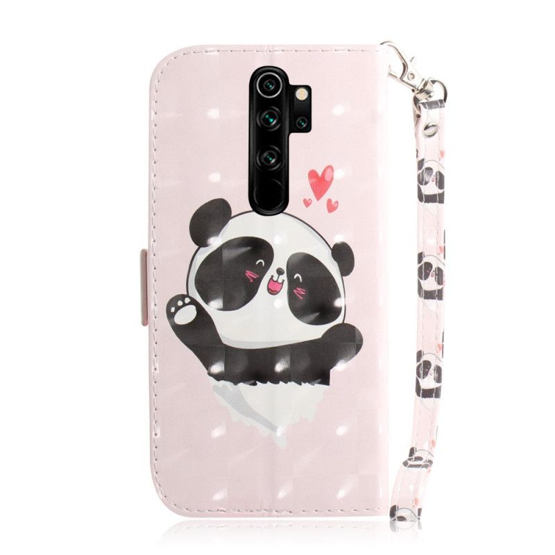 Leren Hoesje voor Xiaomi Redmi Note 8 Pro Panda Love Met String