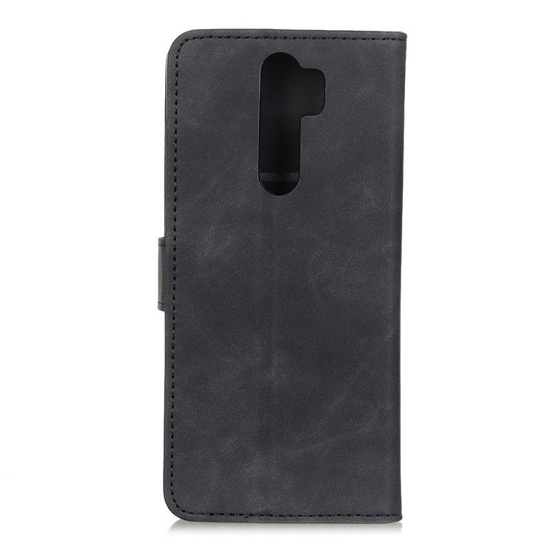 Leren Hoesje voor Xiaomi Redmi Note 8 Pro Rood Zwart Vintage Khazneh Leereffect Mat