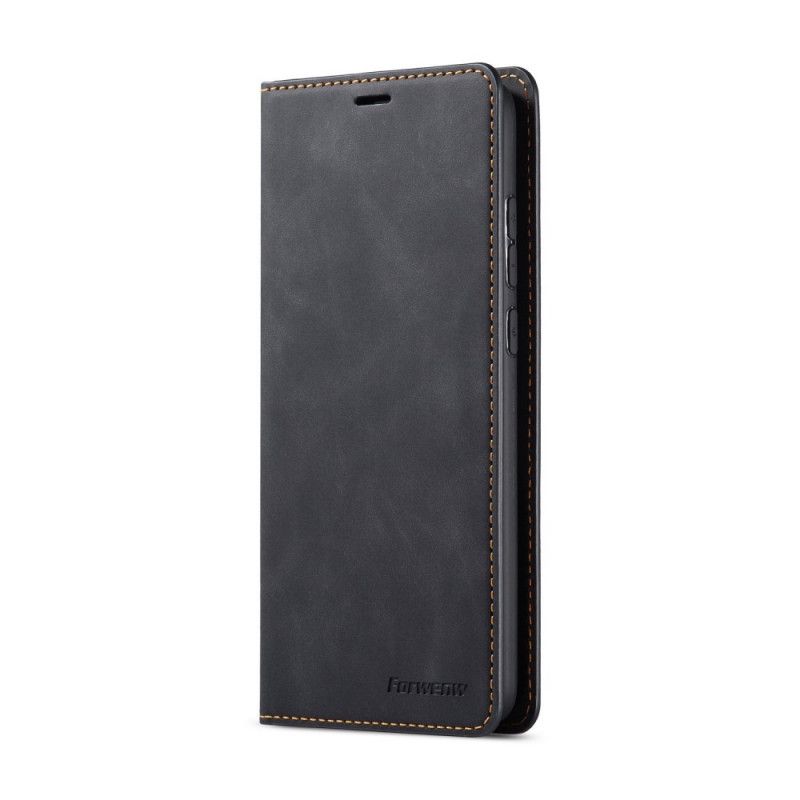 Leren Hoesje voor Xiaomi Redmi Note 8 Pro Rood Zwart Voorwenw Leereffect