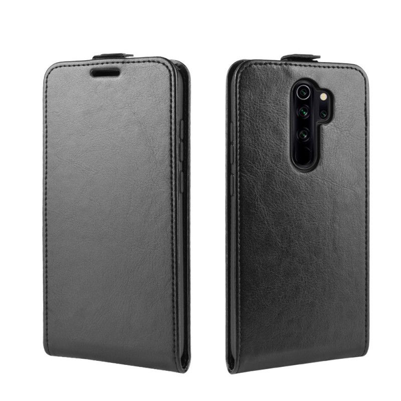 Leren Hoesje voor Xiaomi Redmi Note 8 Pro Wit Zwart Retro Vouwen