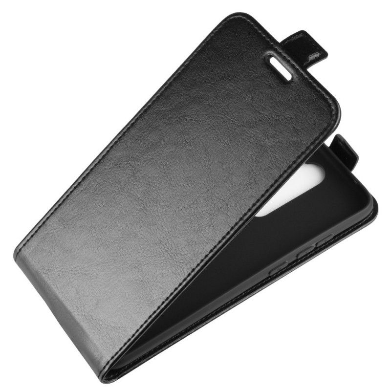 Leren Hoesje voor Xiaomi Redmi Note 8 Pro Wit Zwart Retro Vouwen
