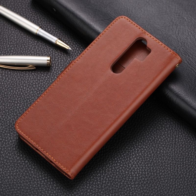 Leren Hoesje Xiaomi Redmi Note 8 Pro Rood Zwart Azns Kunstleer