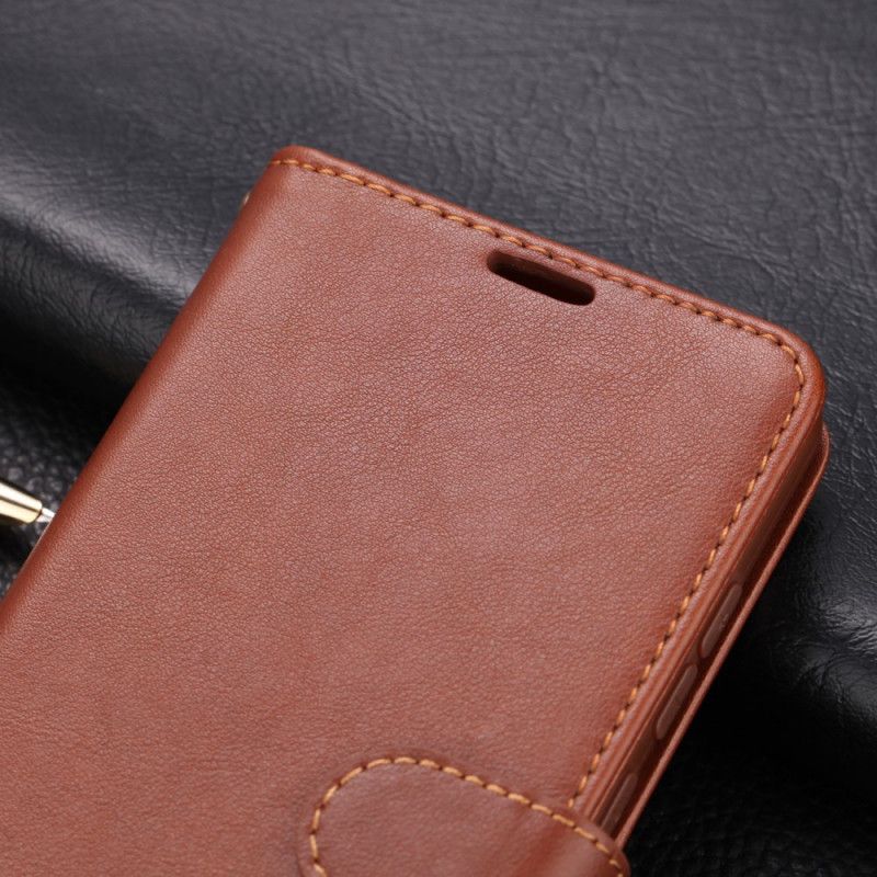 Leren Hoesje Xiaomi Redmi Note 8 Pro Rood Zwart Azns Kunstleer