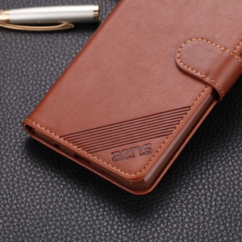 Leren Hoesje Xiaomi Redmi Note 8 Pro Rood Zwart Azns Kunstleer