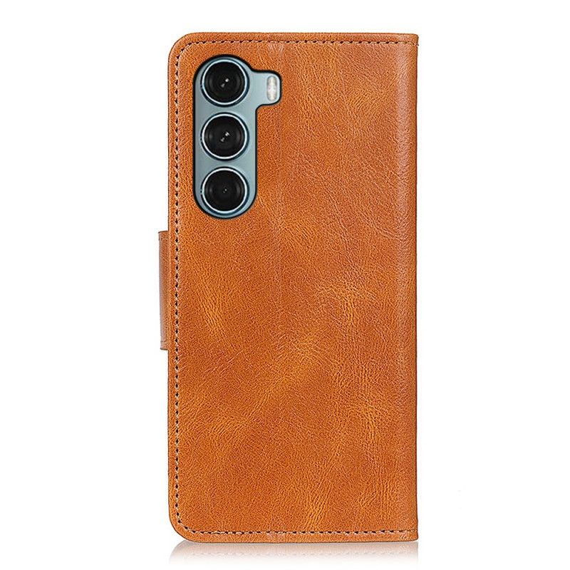 Bescherming Hoesje Moto G200 5g Omkeerbare Sluiting Met Leereffect