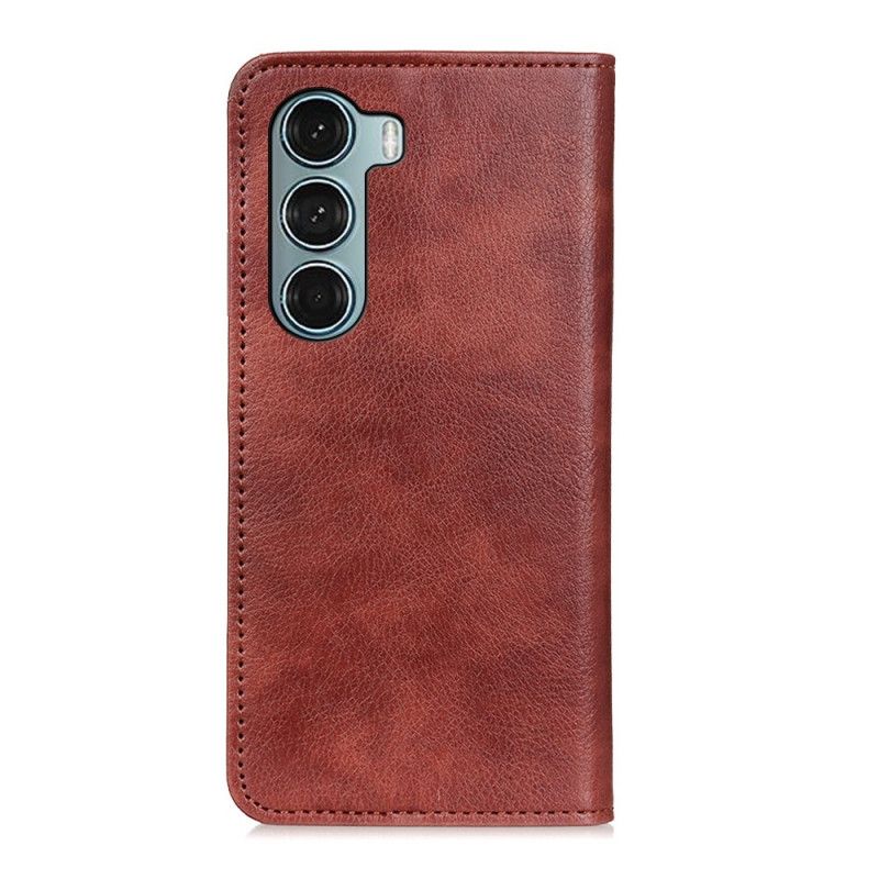 Folio-hoesje Moto G200 5g Litchi-splitledertextuur